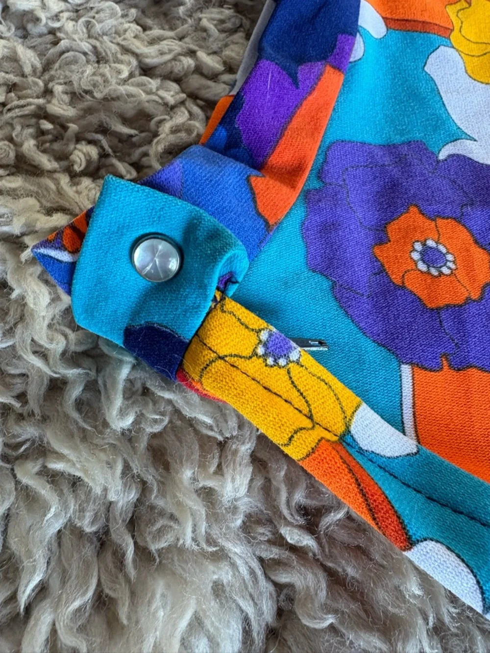 Women’s Vintage 70s Handmade Geo Flower Print Retro Skirt - Picture 6 of 9